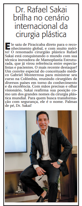Dr. Rafael Sakai brilha no cenário internacional da cirurgia plástica